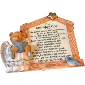 Cherished Teddies “THE CHERISHED ONE” Nativity Prayer Plaque #176362S